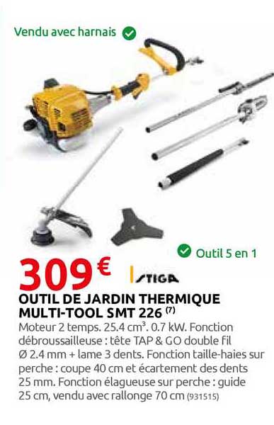 outil de jardin thermique multi-ool smt 226 stiga