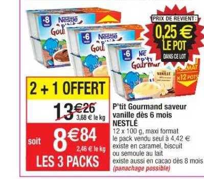 P'tit Gourmand Saveur Vanille Dès 6 Mois Nestlé