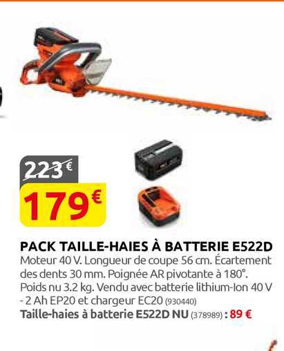pack taille-haies à batterie e522d