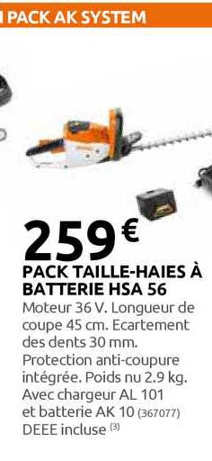 pack taille-haies à batterie hsa 56