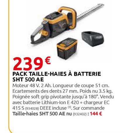 Pack Taille-haies à Batterie Sht 500 Ae