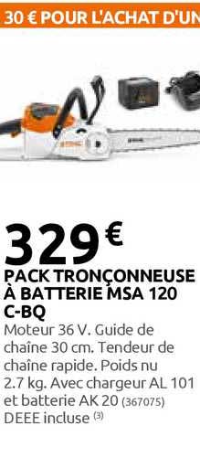 pack tronçonneuse à batterie msa 120 c-bq