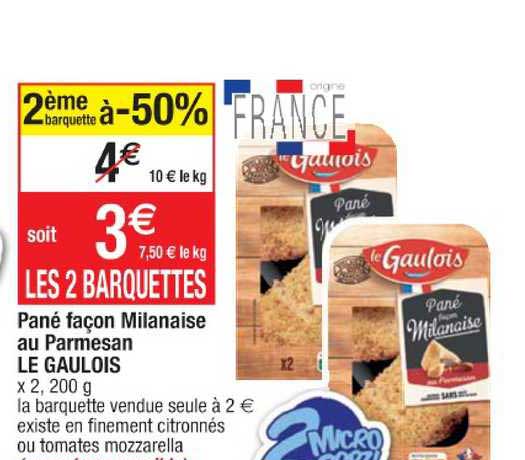 pané façon milanaise au parmesan le gaulois