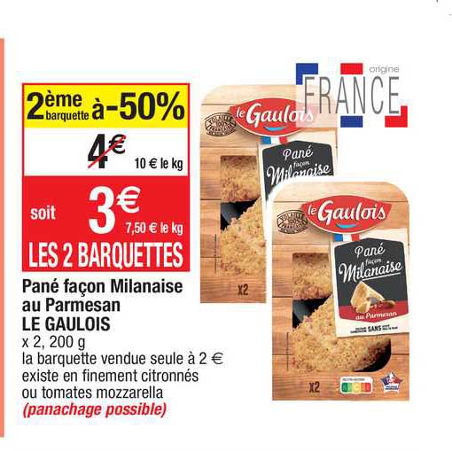 pané façon milanaise au parmesan le gaulois