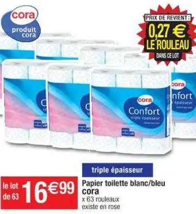 Papier Toilette Blanc-bleu Cora