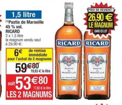 Pastis De Marseille 45% Vol. Ricard