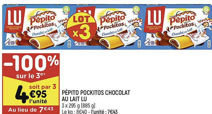 pépito pockitos chocolat au lait lu