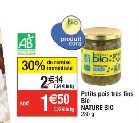 Petits Pois Très Fins Bio Nature Bio
