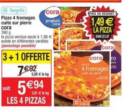 Pizza 4 Fromages Cuites Sur Pierre Cora