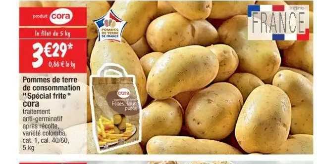 Pommes De Terre De Consommation "spécial Frite" Cora