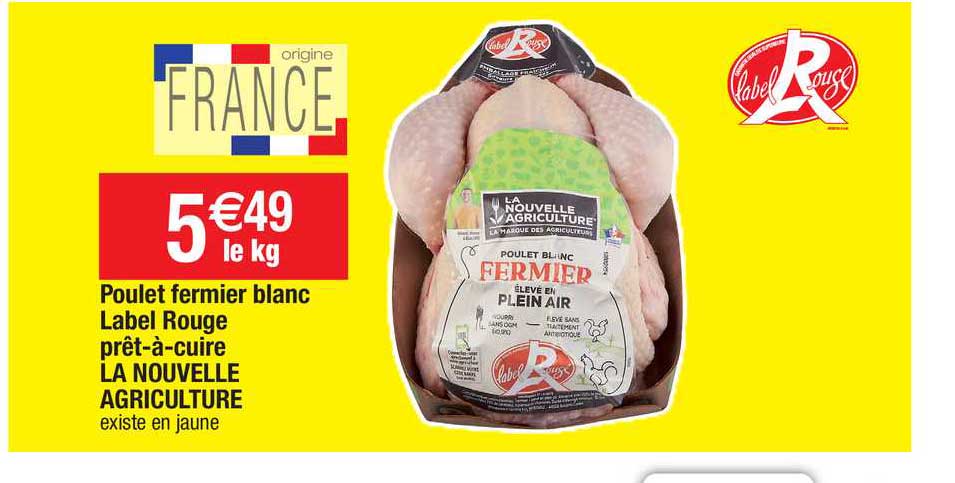 poulet fermier blanc label rouge prêt-à-cuire la nouvelle agriculture