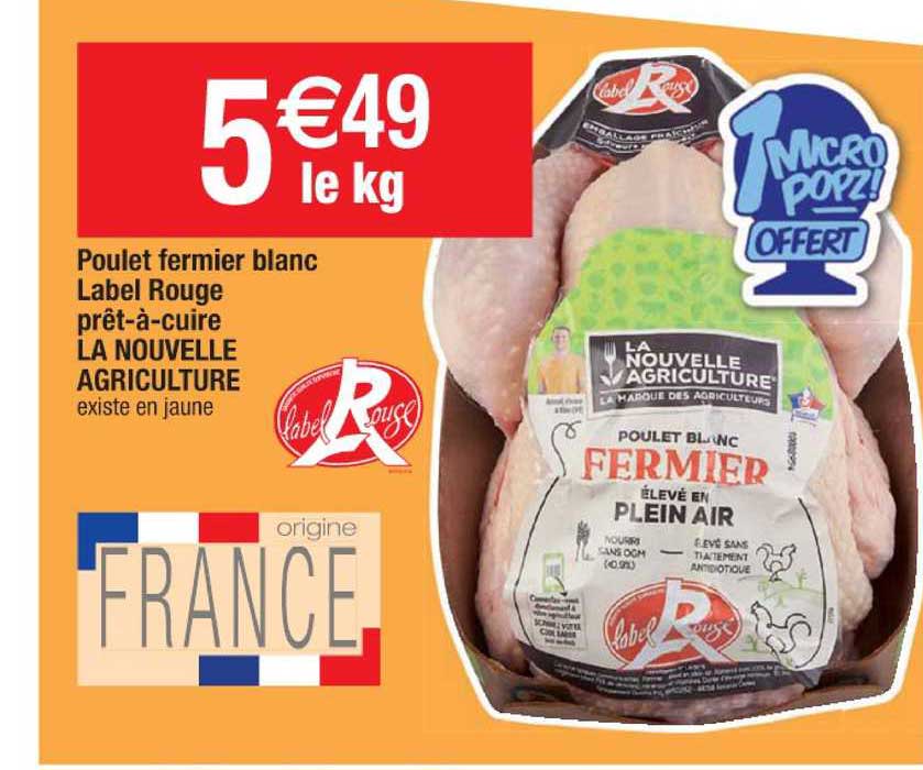 poulet fermier blanc label rouge prêt-à-cuire la nouvelle agriculture