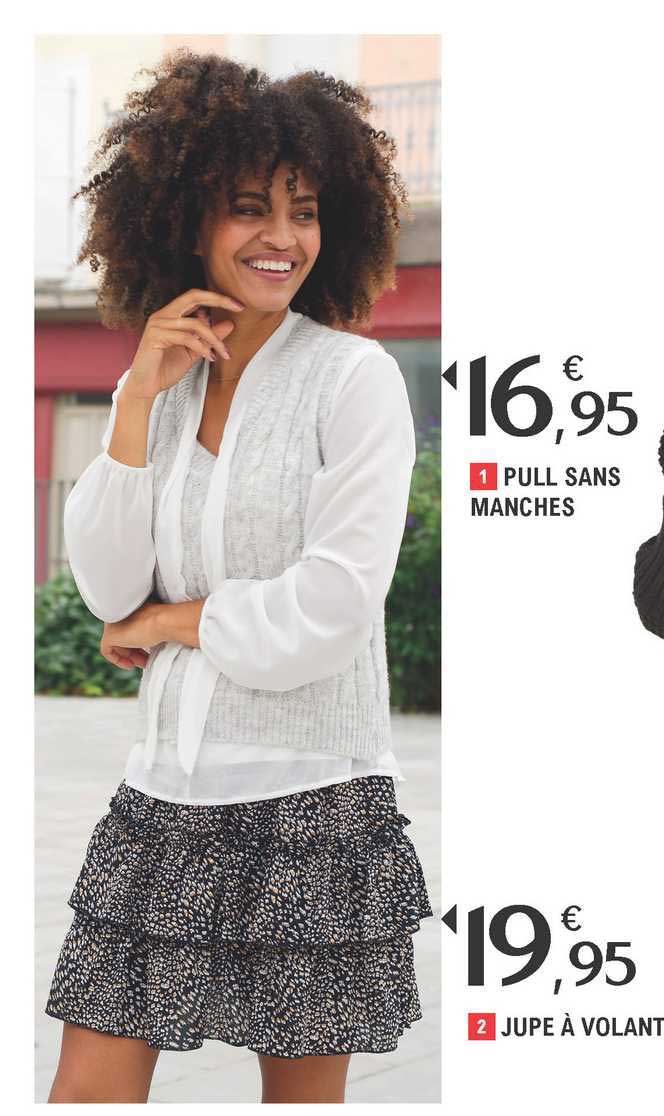 pull sans manches jupe à volant