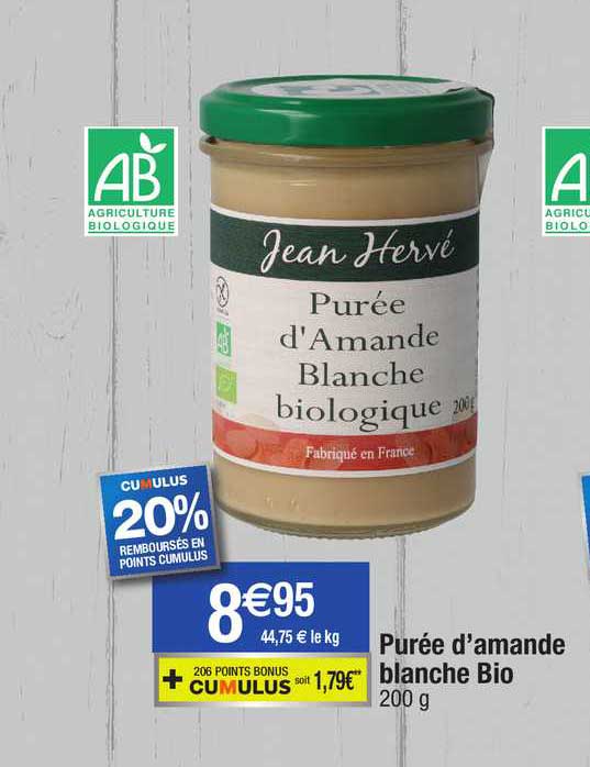 purée d'amande blanche bio