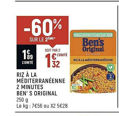 riz à la méditerranéenne 2 minutes ben's original