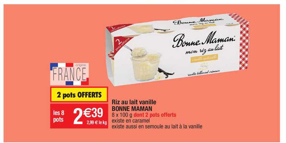Riz Au Lait Vanille Bonne Maman