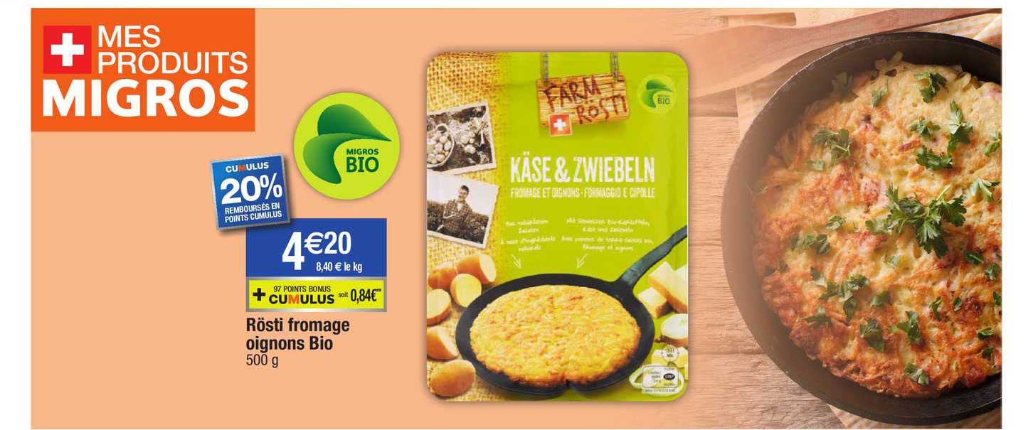 Rösti Fromage Oignons Bio