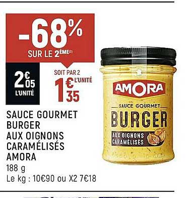 Sauce Gourmet Burger Aux Oignons Caramélisés Amora
