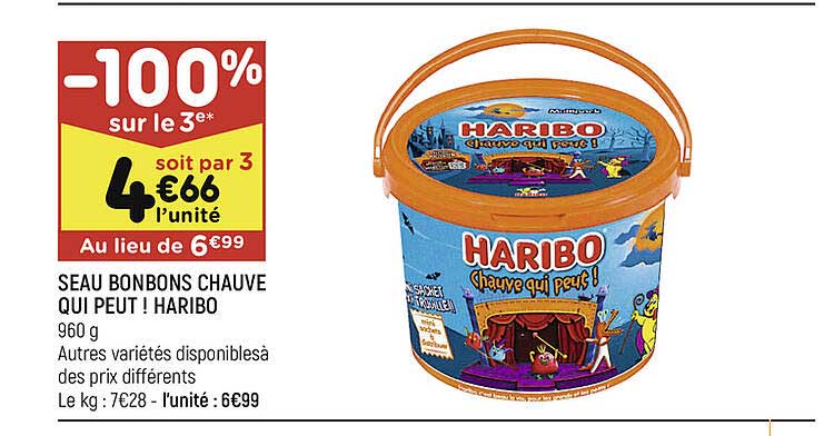 seau bonbons chauve qui peut ! haribo