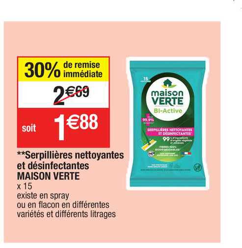 Serpillières Nettoyantes Et Désinfectantes Maison Verte