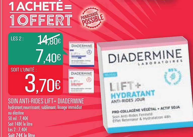 soin anti-rides lift + diadermine 1acheté = 1 offert