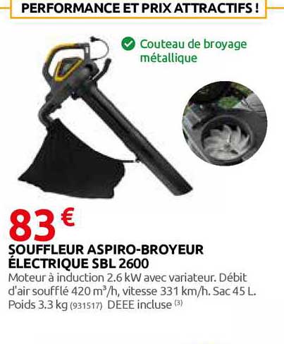Souffleur Aspiro-broyeur électrique Sbl 2600