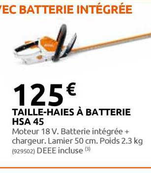 taille-haies à batterie hsa 45