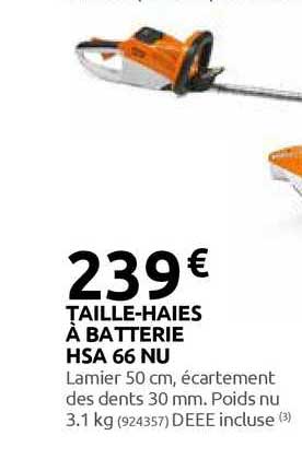 taille-haies à batterie hsa 66 nu