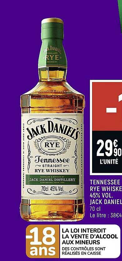 tennessee rye whyskey 45% jack daniel