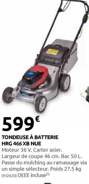 tondeuse à batterie hrg 466xb nue