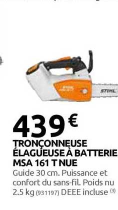 tronçonneuse élagueuse batterie msa 161 t nue stihl