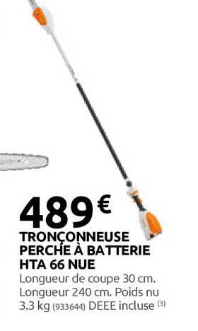 tronçonneuse perche à batterie hta 66 nue