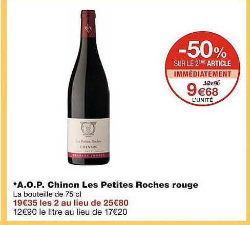 a.o.p. chinon les petites roches rouge