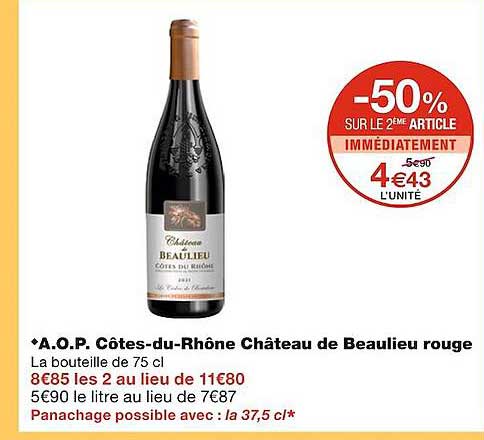 a.o.p. côtes-du-rhône château de beaulieu rouge
