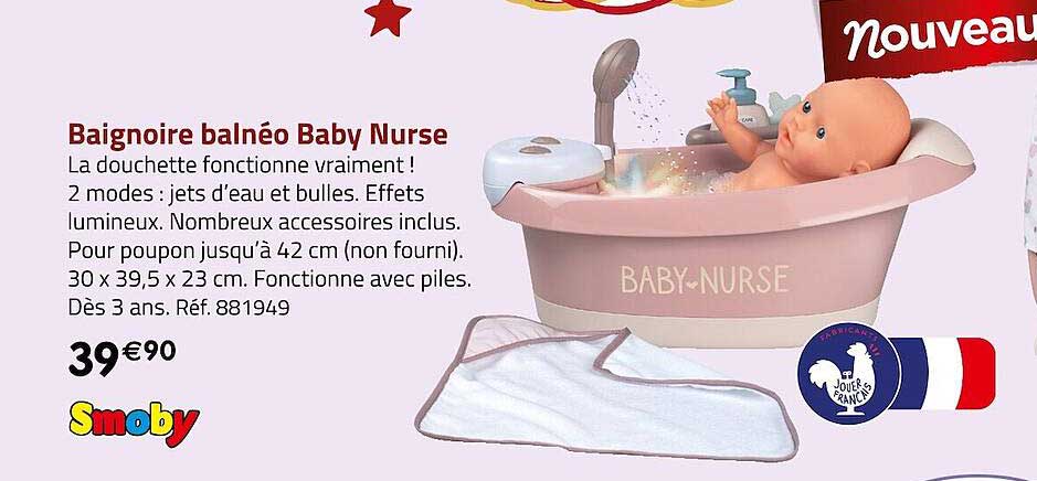 baignoire balnéo baby nurse smoby