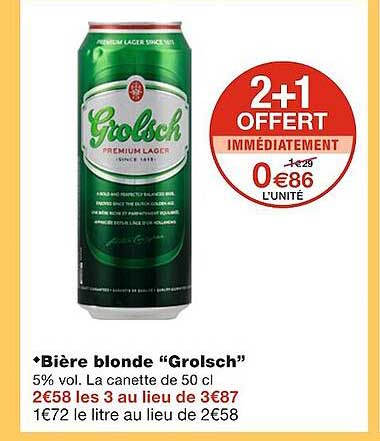 Bière Blonde "grolsch"