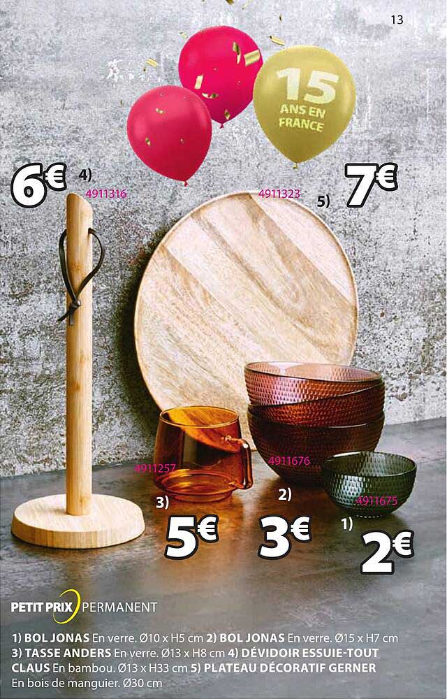 bol jonas, tasse anders, devidoir essuie-tout claus, plateau décoratif gerner