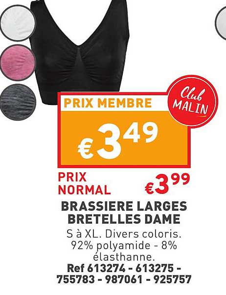 Brassière Larges Bretelles Dame