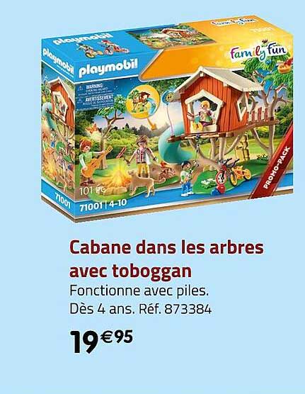 cabane dans les arbres avec toboggan playmobil