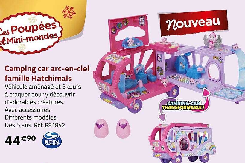 camping car arc-en-ciel famille hatchimals spin master