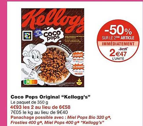 coco pops original "kellogg's"