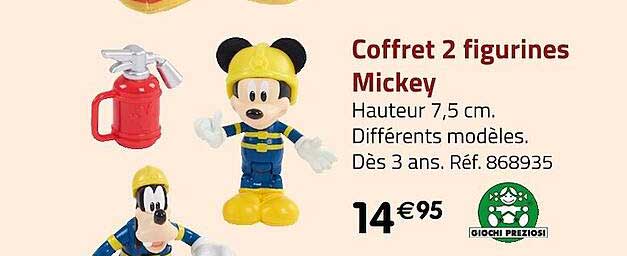 coffret 2 figurines mickey giochi preziosi