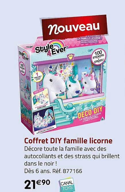 coffret diy famille licorne canal toys