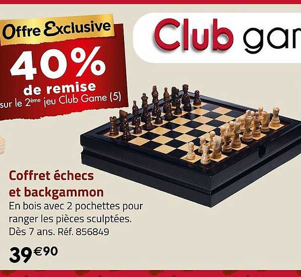 coffret échecs et backgammon club game