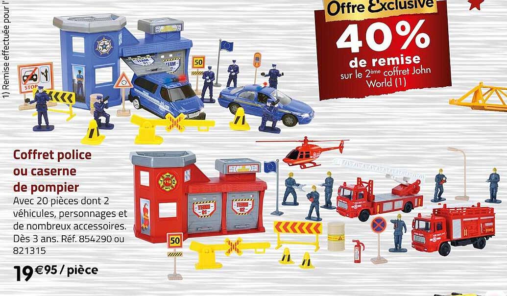 coffret police ou caserne de pompier john-world