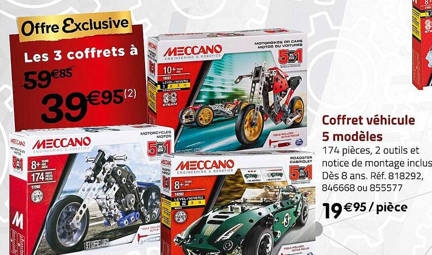 coffret véhicule 5 modèles meccano