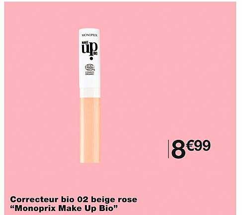 correcteur io 02 beige rose "monoprix make up bio"