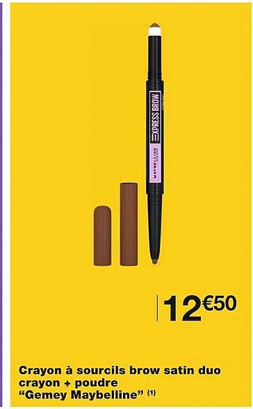 crayons à sourcils brown satin duo crayon + poudre "gemey maybelline"