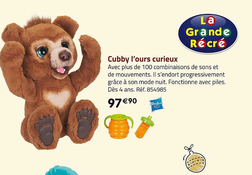 cubby l'ours curieux hasbro