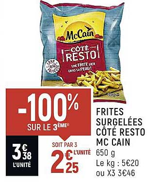 frites surgelées côté resto mc cain